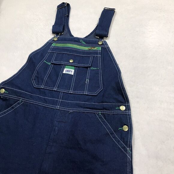 LIBERTY Bib Overall Jeans Men 34x28 Relaxed Baggy Denim Blue Work Garden Farm - Picture 6 of 14